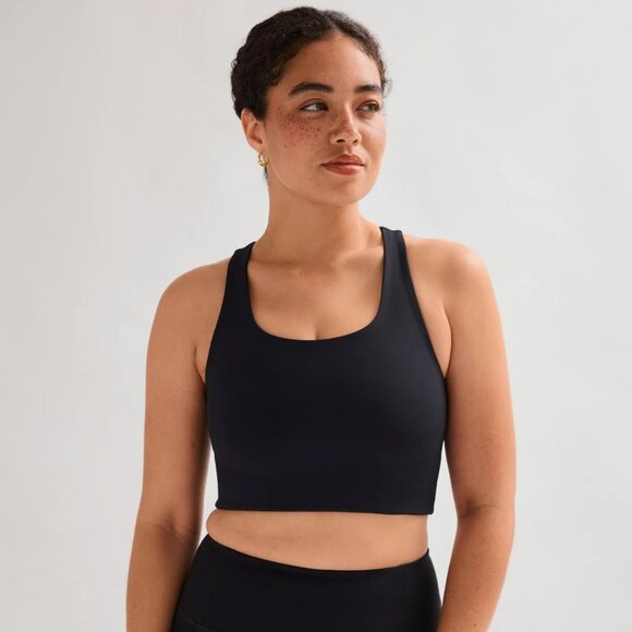 Girlfriend Collective Paloma Racerback Sports Bra Black Medium‎ NWT - Picture 1 of 9